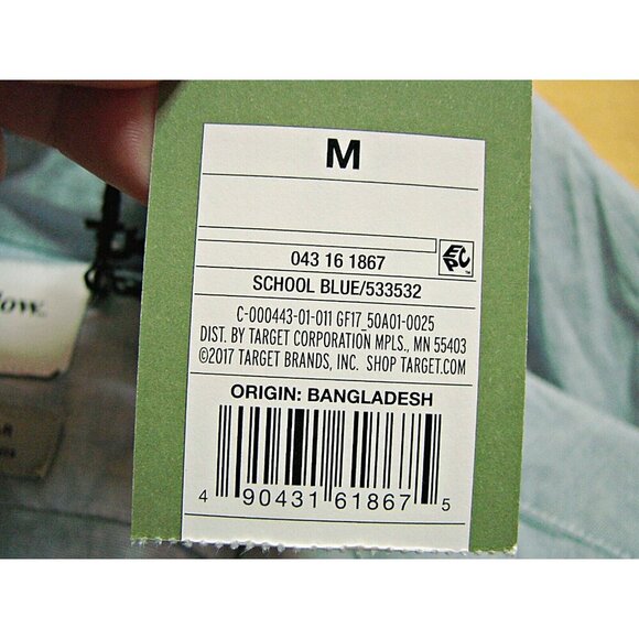 NEW Goodfellow & Co Mens Size M Blue Dress Shirt Button Down Standard Fit Cotton - Picture 10 of 10